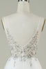 Load image into Gallery viewer, Gorgeous A Line Spaghetti Straps White Tulle Long Wedding Dress with Beading
