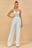 Sweetheart Ivory Wedding Jumpsuits with Lace