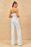 Sweetheart Ivory Wedding Jumpsuits with Lace