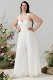 Ivory Lace & Chiffon Jumpsuit for Wedding