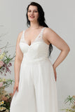 Ivory Lace & Chiffon Jumpsuit for Wedding