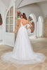 Load image into Gallery viewer, Ivory V-Neck Sweep Train Wedding Dress with Lace