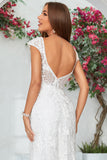 Ivory Mermaid Lace V-Neck Wedding Dress