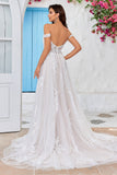 Detachable Off the Shoulder Corset Tulle A Line Wedding Dress