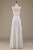 Load image into Gallery viewer, Ivory Scoop Neck Boho Wedding Dress with Lace